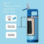 GROSCHE Alpine Flip n' Sip 16oz Insulated Kids Water Bottle - Stainless Steel, Leakproof Flask with Straw - Perfect for Gym, Travel & Outdoor Use - Keeps Water Cold upto 60 hrs - Scuba Blue - Image 3