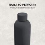 SuperGeneriX 17oz Matte Finish Stainless Steel Water Bottle | Vacuum Insulated Travel Bottle |12 hrs Hot & 18 hrs Cold| Smooth Rubber Finish Water Bottle (Black) - Image 3