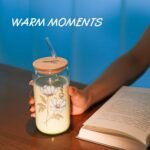 SUROQUE December Birth Month Flower Iced Coffee Glass Cup 16oz Custom Tumbler Birthday Gifts Personalized Gifts for Women, Teachers, Bridesmaids, Birthdays, Mom, Valentines - Image 6