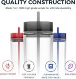 Maars Skinny Clear Tumbler with Lid and Straw | 16oz Premium Acrylic, Insulated Double Wall Plastic Reusable Water Cups, BPA-Free To Go Cups for Iced Coffee, Juice & Ice Tea - Image 5