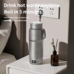 ZING TTI Pure titanium Electric Heated Travel Kettle,17.5 oz,Double-layer vacuum, Portable Electric Kettle, Adjustable Multi-Temperature Settings, 100V-240V Compatible, Grayl Water Bottle. - Image 8