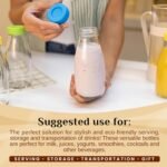 10 oz Glass Milk Bottles with Lids & Straws (9 Pack) Small Airtight Glasses with Caps, Reusable Juicing Bottles for Yogurt, Water, Juice, Smoothies, Drinking, Kids Lunch, Mini Vintage Jars, Container - Image 6