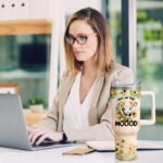 40oz Cow Stainless Steel Tumbler with Handle and Straw, Sunflower Insulated Cup Travel Coffee Mug Water Bottle with Lid and Straw, Animal Lovers Women Gifts - Image 6