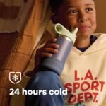 Hydro Flask Kids Water Bottle for School - Stainless Steel and Insulated with Straw Cap - 12 Oz in Seaspray Blue - Image 5