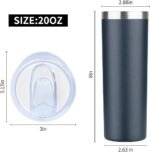 HASLE OUTFITTERS 20 oz Skinny Tumbler, Stainless Steel Insulated Slim Tumbler with Lid, Reusable Double Wall Travel Coffee Mug, Durable Powder Coated Travel Water Cup(Navy, 1) - Image 3