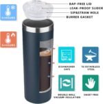 HASLE OUTFITTERS 20 oz Skinny Tumbler, Stainless Steel Insulated Slim Tumbler with Lid, Reusable Double Wall Travel Coffee Mug, Durable Powder Coated Travel Water Cup(Navy, 1) - Image 4