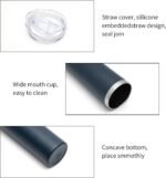 HASLE OUTFITTERS 20 oz Skinny Tumbler, Stainless Steel Insulated Slim Tumbler with Lid, Reusable Double Wall Travel Coffee Mug, Durable Powder Coated Travel Water Cup(Navy, 1) - Image 5