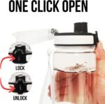 GearTek Tritan Clear Water Bottle | No Markings 32oz Sports Water Bottle | Leak Proof Re-Usable Flip Top Plastic Drinks Bottles for School, Office, Gym, Cycling, Exams (Clear-32oz) - Image 4