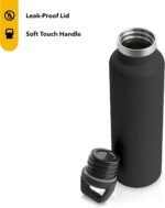 RTIC 20 oz Vacuum Insulated Water Bottle, Stainless Steel Metal, Double Wall, BPA Free, for Hot and Cold Drinks, Black - Image 3