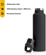RTIC 20 oz Vacuum Insulated Water Bottle, Stainless Steel Metal, Double Wall, BPA Free, for Hot and Cold Drinks, Black - Image 4