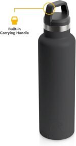 RTIC 20 oz Vacuum Insulated Water Bottle, Stainless Steel Metal, Double Wall, BPA Free, for Hot and Cold Drinks, Black - Image 5