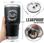 Fanfoobi 30oz Best Dad Ever Tumbler Personalized Coffee Travel Mug Daddy Tumbler from Son Daughter, Coffee Cup for Dad Gifts for Birthday Fathers Day Christmas - Image 4