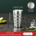 AGH 6 Pack Stainless Steel Kids Cups, 12oz Double Layer Insulated Metal Drinking Cups for Camping, Parties & Outdoors (Bright Silver) - Image 3