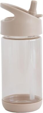 3 Sprouts Recycled Plastic Kids Water Bottle, Eco-Friendly Kids Bottle with Straw, Leak-Proof, BPA Free, Lightweight for School, Sports, Modern Designs for Boys & Girls - Taupe - Image 9