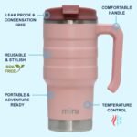 MIRA 20 oz Insulated Travel Mug - Stainless Steel Coffee Cup with Spill-Proof Flip Lid & Handle - Hot/Cold Car Tumbler - Punch - Image 3