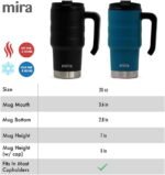 MIRA 20 oz Insulated Travel Mug - Stainless Steel Coffee Cup with Spill-Proof Flip Lid & Handle - Hot/Cold Car Tumbler - Punch - Image 6
