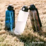 GRANDTIES Sports Tritan Plastic Water Bottle with Straw, Removable – Leakproof BPA Free Dishwasher Safe Travel Water Bottle with Strap for Gym, Outdoor, Fitness (Midnight Black, 52oz (1.5L)) - Image 7