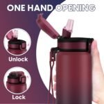 SLUXKE Stainless Steel Water Bottle with Straw, 24oz Insulated Water Bottle with Removable Strap, Leak Proof Metal Bottle Keep Drinks Cold or Hot, for Work, Sport, Outdoor - Image 4