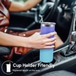 Volhoply 20 oz Skinny Tumbler with Lid and Straw, Stainless Steel Straight Tumblers Cup, Vacuum Insulated Coffee Mug for Home, Office, Travel, DIY (Purple Bule,1 Pack) - Image 4