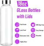 AURAVO Glass Water Bottle 600ml – BPA-Free Reusable Drink Bottle with Leak-Proof Stainless Steel Lid | Eco-Friendly, Durable & Travel Friendly | for Gym, Office, Yoga, School & Everyday Hydration - Image 3