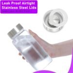 AURAVO Glass Water Bottle 600ml – BPA-Free Reusable Drink Bottle with Leak-Proof Stainless Steel Lid | Eco-Friendly, Durable & Travel Friendly | for Gym, Office, Yoga, School & Everyday Hydration - Image 6