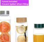 AURAVO Glass Water Bottle 600ml – BPA-Free Reusable Drink Bottle with Leak-Proof Stainless Steel Lid | Eco-Friendly, Durable & Travel Friendly | for Gym, Office, Yoga, School & Everyday Hydration - Image 9