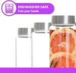 AURAVO Glass Water Bottle 600ml – BPA-Free Reusable Drink Bottle with Leak-Proof Stainless Steel Lid | Eco-Friendly, Durable & Travel Friendly | for Gym, Office, Yoga, School & Everyday Hydration - Image 10