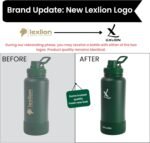 Lexlion Tea Infuser Water Bottle 32 Oz – Triple Wall Insulated Stainless Steel, Loose Leaf & Fruit Strainer, 3 Leakproof Lids, BPA-Free Silicone Sleeve, Reusable Thermal Mug - Image 3