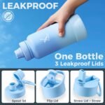 Lexlion Tea Infuser Water Bottle 32 Oz – Triple Wall Insulated Stainless Steel, Loose Leaf & Fruit Strainer, 3 Leakproof Lids, BPA-Free Silicone Sleeve, Reusable Thermal Mug - Image 7