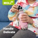 Mollcity 9 oz Water Bottle for Kids-Small Stainless Steel Water Bottle for School Vacuum Insulated Metal Leak Proof Cola Shape Water Flask for Boys Girls(Baby Blue) - Image 7