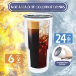YOUKE OLA 8 Pack Sublimation Tumbler Blank White Bulk Stainless Steel Double Wall Vacuum Insulated Coffee Travel Tumbler Car Cups with Straws, 30oz - Image 5