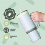 Ello Oasis 18oz Stainless Steel Kids Tumbler with Handle & Retracting Straw, 100% Leakproof, Double-Wall Vacuum Insulated, Kids Water Bottle for School, BPA Free, Dishwasher Safe, Avocado - Image 4
