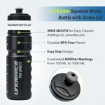 UICE Hockey Water Bottle 25.3oz 2 Pack - Leakproof Sport Water Bottles with Short/Long Nozzle Lids for Hockey/Lacrosse/Baseball/Softball/Football/Fitness,Black - Image 4