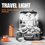 IZZI bottle Collapsible Lightweight Silicone Water Bottle (600ml, Blue) | BPA Free, Eco-Friendly, Medical Grade | Leakproof Bottle for Sports, Travel, Hiking, Gym, Outdoor Adventures and Daily Use - Image 6