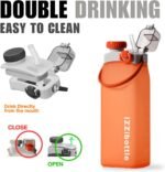 IZZI bottle Collapsible Lightweight Silicone Water Bottle (600ml, Blue) | BPA Free, Eco-Friendly, Medical Grade | Leakproof Bottle for Sports, Travel, Hiking, Gym, Outdoor Adventures and Daily Use - Image 7