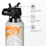 Mint Sport Insulated Stainless Steel Water Bottle with Straw – 32 oz BPA-Free Sports Water Bottle, Leakproof Double-Wall Vacuum Insulation for Gym, Travel & Sports (Thunder Grey) - Image 5