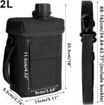 MiOYOOW 2L Water Bottle, Large Capacity Portable Tactical Canteen with Strap Buckle, Waterproof Drink Cup for Hiking, Camping, Sports - Image 3
