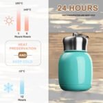 Mini 7 oz Stainless Steel Water Bottle, Small Vacuum Insulated Water Bottle Leak Proof Sport Tumbler Cup Hot and Cold Water Bottle for Women Girls Kids Gift Milk Tea Lunch (Skyblue) - Image 3