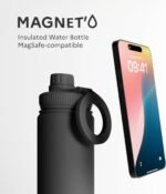 Well & Body Insulated Magnetic Water Bottle Magnet'O 25 oz | Stainless Steel, Compatible with MagSafe, Adjustable Angle, Leak-Proof, BPA-Free, Tripod-Ready, Gym, CrossFit, Fitness [Black Edition] - Image 3