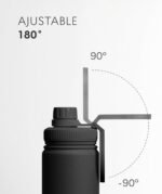 Well & Body Insulated Magnetic Water Bottle Magnet'O 25 oz | Stainless Steel, Compatible with MagSafe, Adjustable Angle, Leak-Proof, BPA-Free, Tripod-Ready, Gym, CrossFit, Fitness [Black Edition] - Image 5