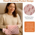 3L Extra Large Hot Water Bottle with Soft Plush Cover & Hand Pocket, Hot Cold Therapy Pack for Pain Relief, Long Lasting Warmth for Bed & Feet Pink - Image 4