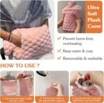 3L Extra Large Hot Water Bottle with Soft Plush Cover & Hand Pocket, Hot Cold Therapy Pack for Pain Relief, Long Lasting Warmth for Bed & Feet Pink - Image 6
