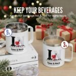 Personalized Piano Keyboard Initials & Names Mug | "You Are The Music To My Soul" Custom Insulated Tumbler with Handle | Romantic Gift for Musicians，Music Lovers Couples& Valentine's Day(B109) - Image 5