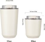 Puraville Insulated Tumblers with Lid, 10 oz Travel Coffee Mug Stainless Steel Vacuum Cup, Leak Proof Reusable Double Walled Coffee Tumbler for Iced and Hot Drinks, Cream - Image 3
