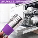 Rommeka Stainless Steel Cups for Kids, 16oz Reusable Drinking Cups Spill Proof Water Tumbler for Kids and Adults, Dishwasher Safe, 5 Pack - Image 6