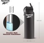 Reebok Lifestyle Stainless Steel Water Bottle - Insulated Water Bottle 32 oz With Straw - Double Wall Vacuum Insulated Sports Water Bottle, BPA Free - Image 5