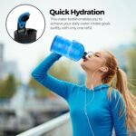 HYDRATE XL Jug 74 Oz Water Bottle - BPA Free, Leak Proof, Flip Cap, Ideal for Gym - Clear Water Container with Extra Strong Material - Perfect for Sports, Rugby, and on the Go (Transparent Blue, 2.2L) - Image 3