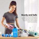 HYDRATE XL Jug 74 Oz Water Bottle - BPA Free, Leak Proof, Flip Cap, Ideal for Gym - Clear Water Container with Extra Strong Material - Perfect for Sports, Rugby, and on the Go (Transparent Blue, 2.2L) - Image 6
