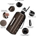FORWEWAY Half Gallon Water Bottle with Handle 2.2L/74OZ Large Plastic Water Bottles BPA Free Water Bottles with Strap Portable with Time Marker for Camping, Hiking and Home Activity - Image 3