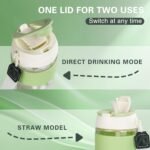 Glass Bottle Kids 15oz Portable,Leak - Proof, Easy to Carry Glass Water Bottles,Ideal for On - the - Go Sipping（Green） - Image 3